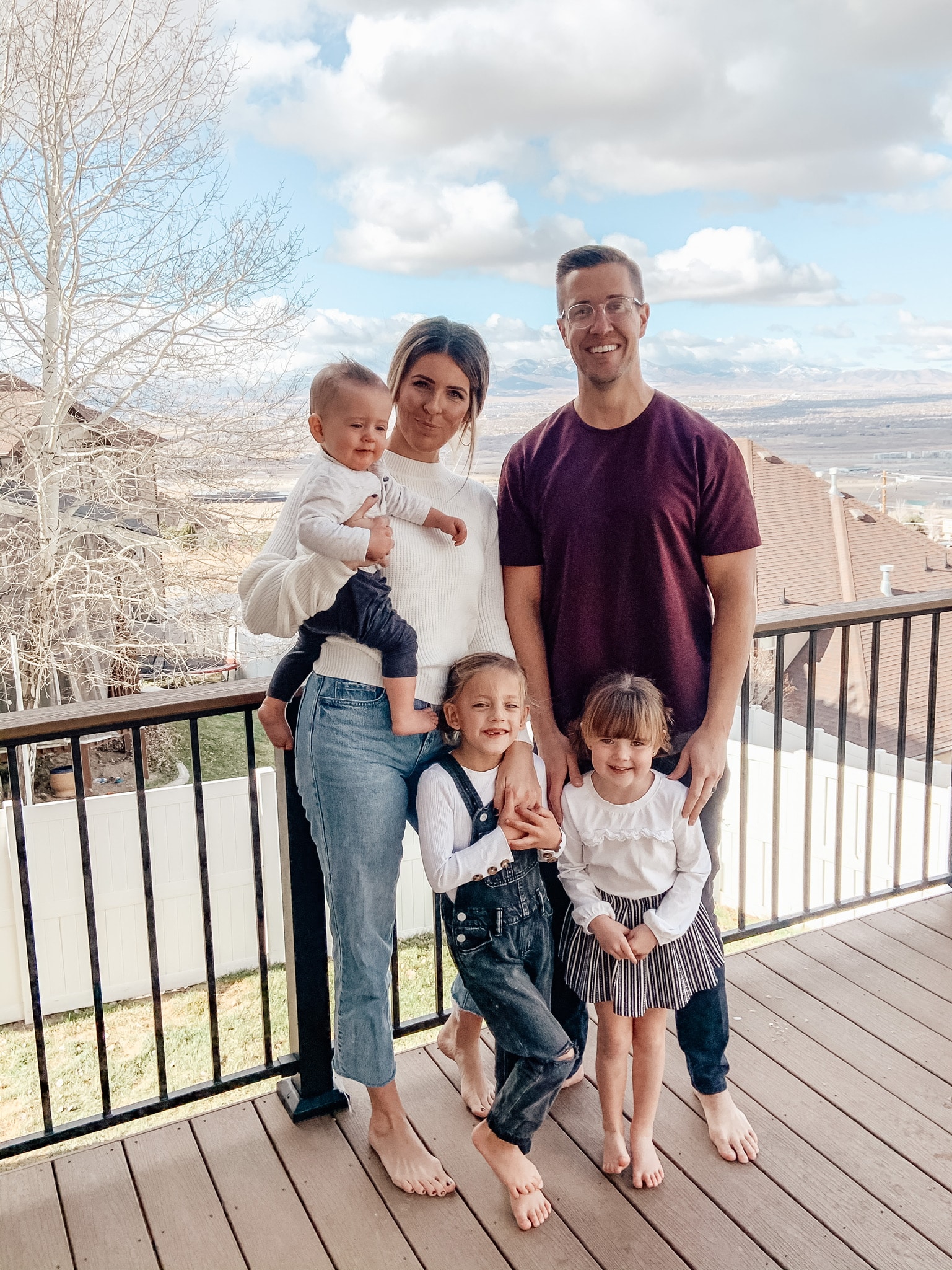 Dr. Curtis with family outside. Orthodontist in Meridian, ID