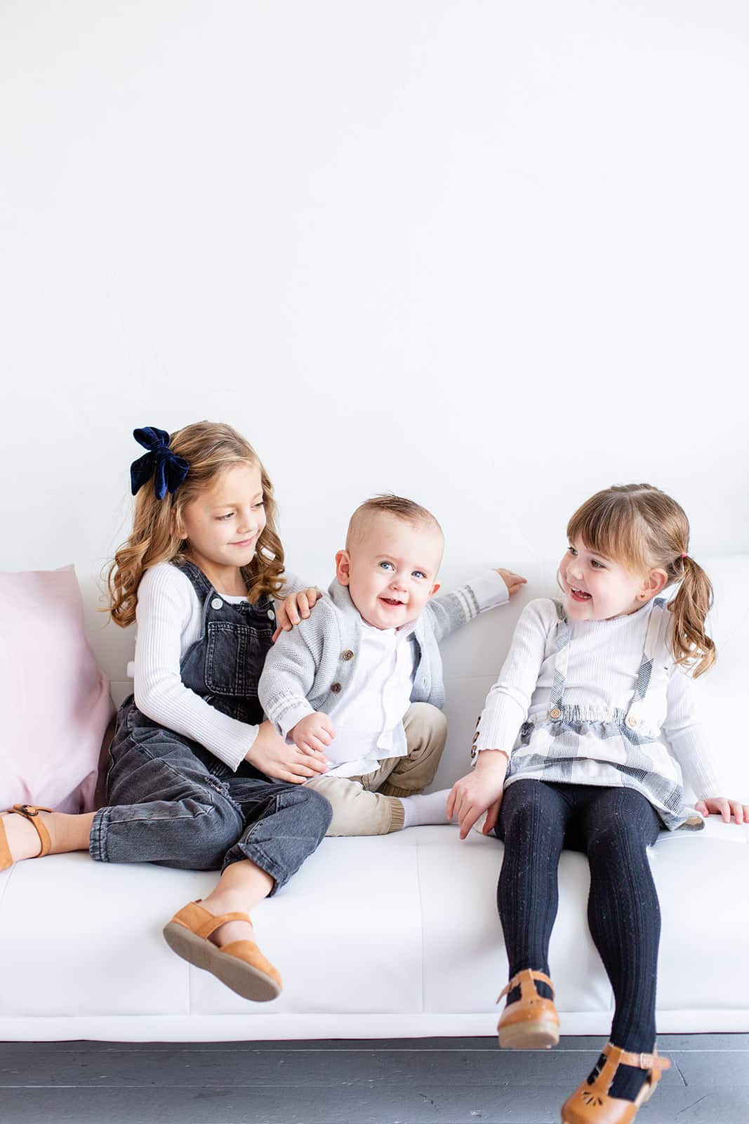 Dr. Curtis family sitting on couch